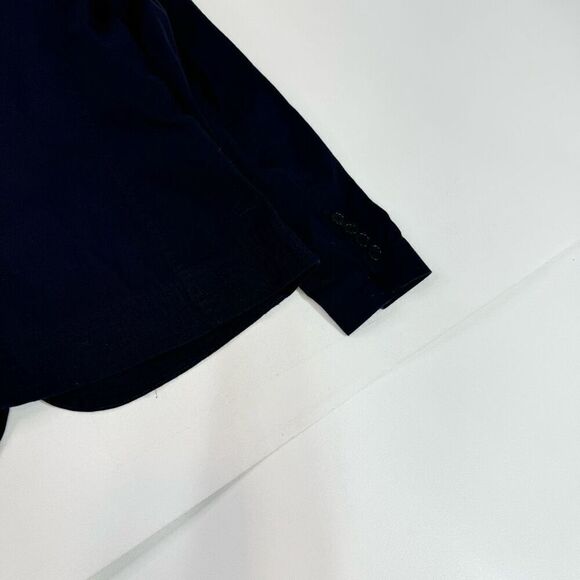 Talbots Jacket Womens 10 Blue Solid Long-Sleeve Shawl Lapel Button-Front Blazer - Picture 7 of 9